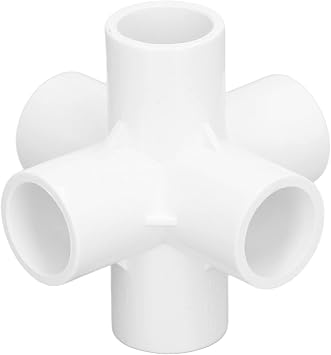 6 Way PVC Pipe Elbow Fittings - 10PCS Plastic Pipe Corner Elbow Connectors for 20mm Outer Diameter White