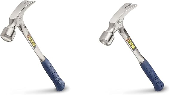 Estwing 22 oz & 22 oz Framing Hammers with Shock Reduction Grip, Silver & Milled Face