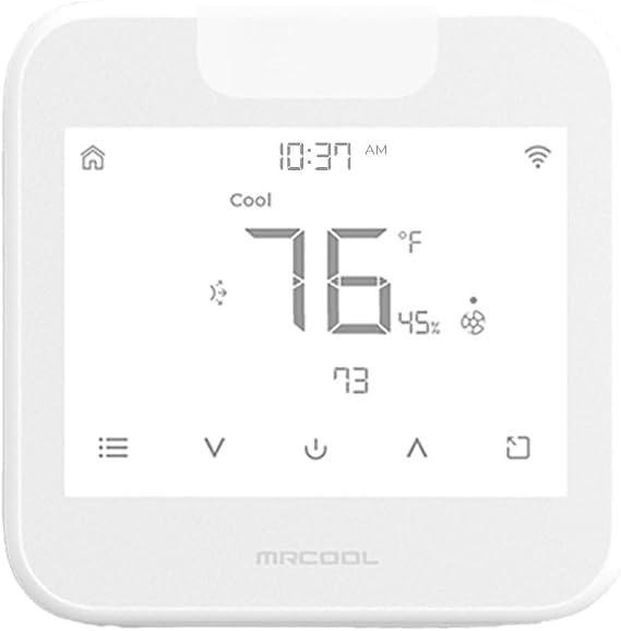 MrCool Smart Programmable Thermostat MST04 4 Heat / 2 Cool Touchscreen, Alexa & Google Assistant Compatible, Modern Design