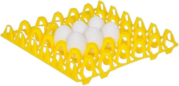 Hatching Time Plastic Egg Tray for Poultry Eggs - Chicken - 30 Eggs, Yellow