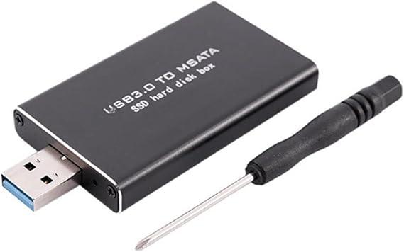 MSATA to USB USB 3.0 to MSATA SSD USB3.0 to MSATA Case Hard Disk Adapter M2 SSD External HDD Box Enclosure HDD Case, Black, 500300879