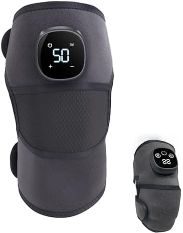 Triple Method Massager, Portable Knee Shoulder Elbow Massager Joint Pain Relief with 3 Vibration Mode, 5 Heating Level, Cordless Rechargeable Knees Brace Warmer for Gifts (Standard)