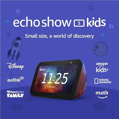 Amazon Echo Show 5 Kids (newest model), Designed for kids, Designed for Alexa+, parental controls, Includes 1 year of Amazon Kids+, Galaxy