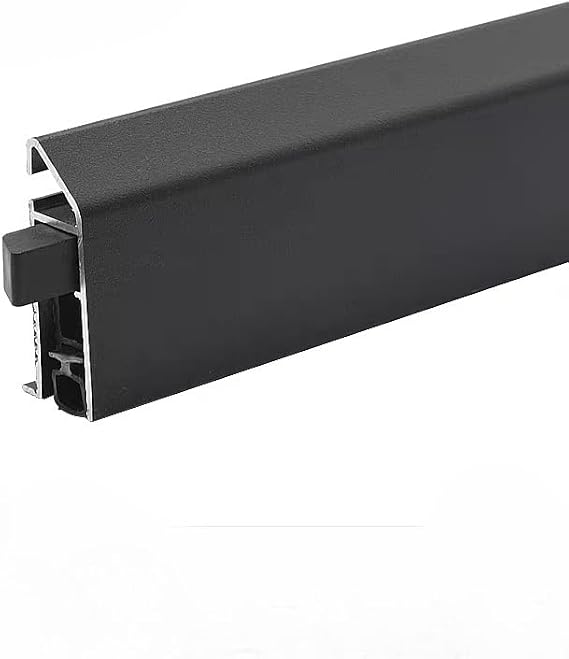 Surface Mounted Automatic Door Bottom, Door Draft Stoppers, Auto Threshold. Customizable Length, Peel-and-Stick, Tool-Free Installation, Works with Wood, Glass or Metal Doors (Black, Left)