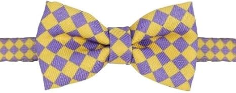 ZEZE Pet Bow Tie, Cat, Dog, Polyester, White, Plaid Pattern (Yellow)