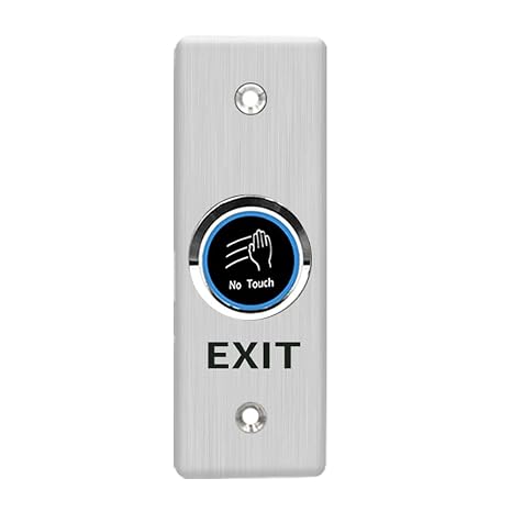 IR Infrared Sensor No Touch Exit Button Door Switch,NO&NC Stainless Steel,Release Switch for Access Control Systems Gates and Garage Openers (SI402)