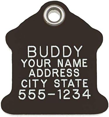 LuckyPet Pet ID Tag - Black Plastic Hydrant - Durable, Easy to Read Dog Tag, Reflective on Back Side - Size: Small