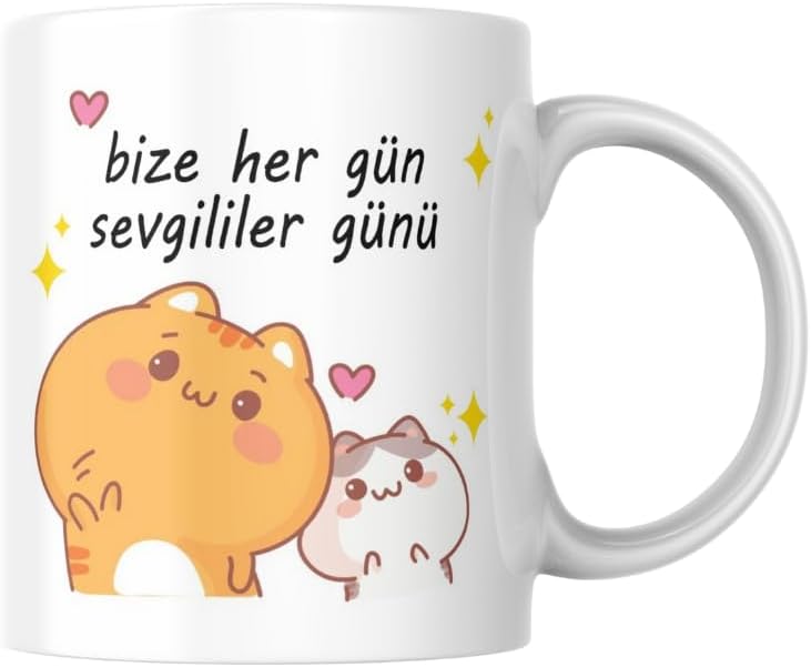 Sevgililer Günü Baskılı Kupa Bardak Komik Yazılı Hediyelik Çay Kahve Kupası
