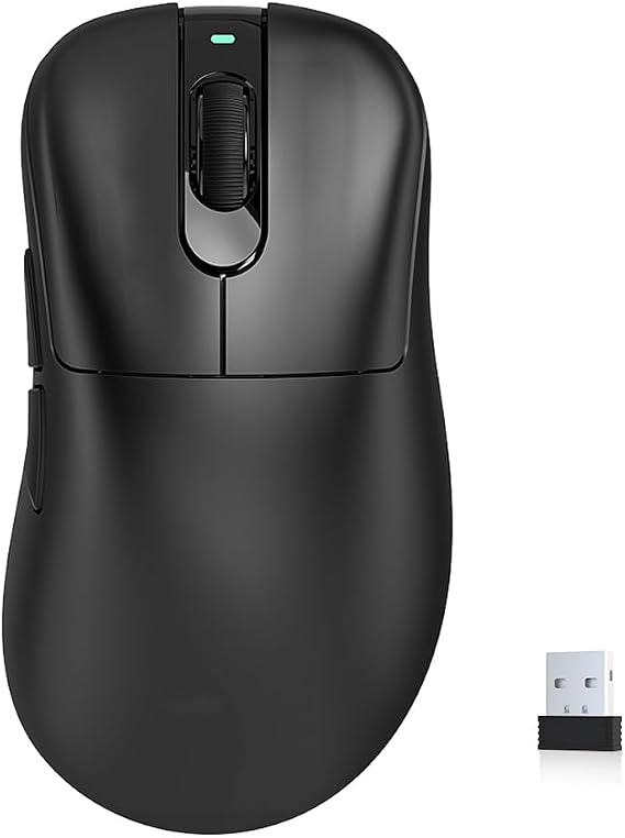 KYSONA Wireless Gaming Mouse, 24000 DPI, Wired/2.4GHz/Bluetooth Ergonomic Mouse, 150Hours Battery Life, Free Lag, 57g Lightweight Rechargeable Gaming Mice for Laptop/PC/Mac/Tablet/Xbox/MacBook, Black