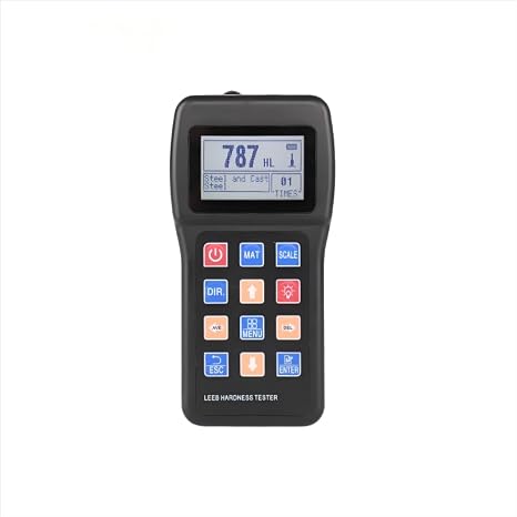 Hardness Tester Meter Surface Hardness Testing HL HB HRB HRC HRA HV HS with Standard D Type Impact Device D Test Block for Steel Iron Bronze Copper 10 Materials