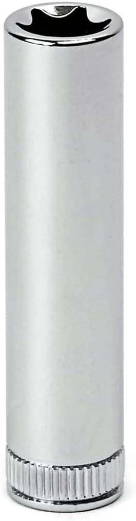 Vim Tools VIMVDE10 E10 Deep Torx Socket, with Knurl, Satin Chrome, 1/4", 2"