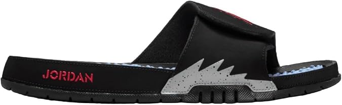 Jordan Hydro V Retro Men's Slides (555501-061, Black/Fire Red/Silver) (Black/Fire Red/Silver, US Footwear Size System, Adult, Men, Numeric, Medium, 13)