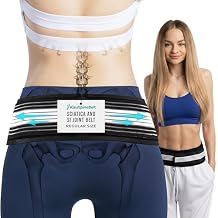 FREEZE2TRIM Kizu Relief Belt Sciatica Pain Relief Devices Lower Back Brace & SI Joint Support Adjustable Back Support for Sciatic Pain Men & Women, Hip Compression Wrap (Regular Plus) (Hip Size 30-47")