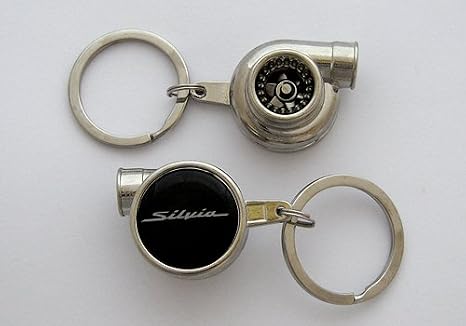Boostnatics Spinning Turbo Keychain Keyring Compatible with Silvia Key Fob (S13, S14, S15)