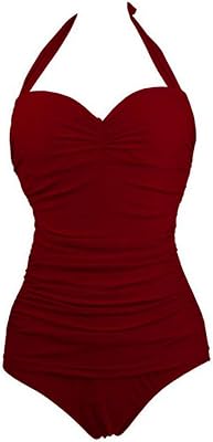 Honeystore Womens Skull Non-Split Swimsuit Halter Beach Swimwear Bathing Suit