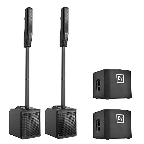 Electro-Voice Evolve 30M Compact Column Loudspeaker System Pair with 2X EVOLVE30M-SUBCVR Soft Cover Bundle
