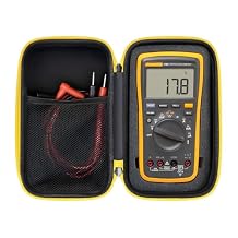 Carrying Hard Case for Digital Multimeters 117/15B+/17B+/178/179/1587 FC/87/87v max - Fits 105/107/233/789/787& More, with DIY Foam (Case Only)-blackeyellow
