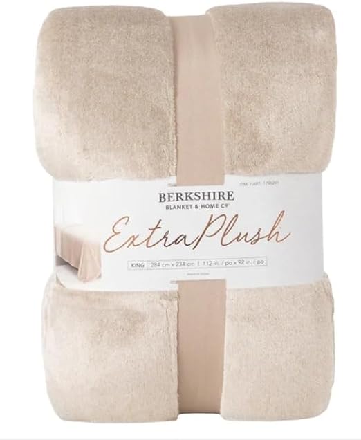 Berkshire Blanket & Home Co. Extra Plush |King | 284 cm x 234 cm |112 in. x 92 in. | Beige