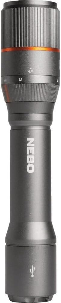 NEBO Davinci 2000 Flashlight & Portable Charger | 2000 Lumens, 4 Light Modes, USB Rechargeable Power Bank, Waterproof, Super Bright LED Camping Light, Includes Charging Cable