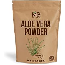 MB Herbals Aloe Vera Powder 16 oz / 1 LB | Aloe barbadensis Powder | Natural Skin Moisturizer | Promotes Hair Growth | for External Use Only