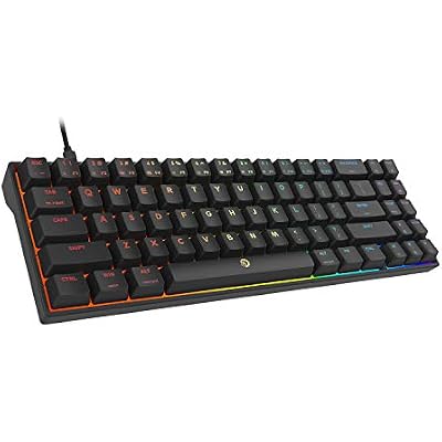 DREVO Calibur V2 TE RGB 60% Wired Mechanical Gaming Keyboard, 71-Key Small Compact, Work for PCMac, Detachable USB Type-C, Outemu Blue Switch, Black