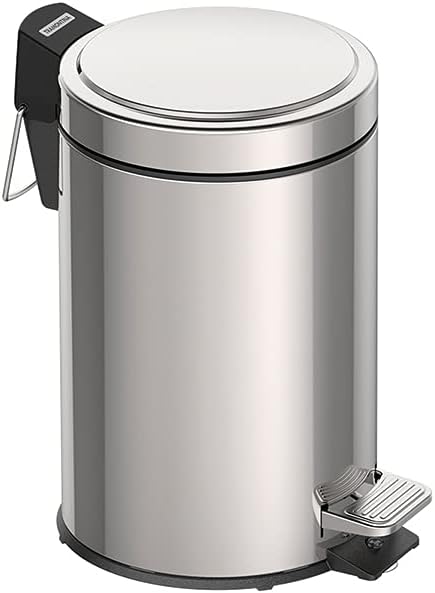 Tramontina 3L Pedal Bin Stainless Steel Bathroom Bin with Lid, 17 cm Diameter x 27 cm Height, 94538103