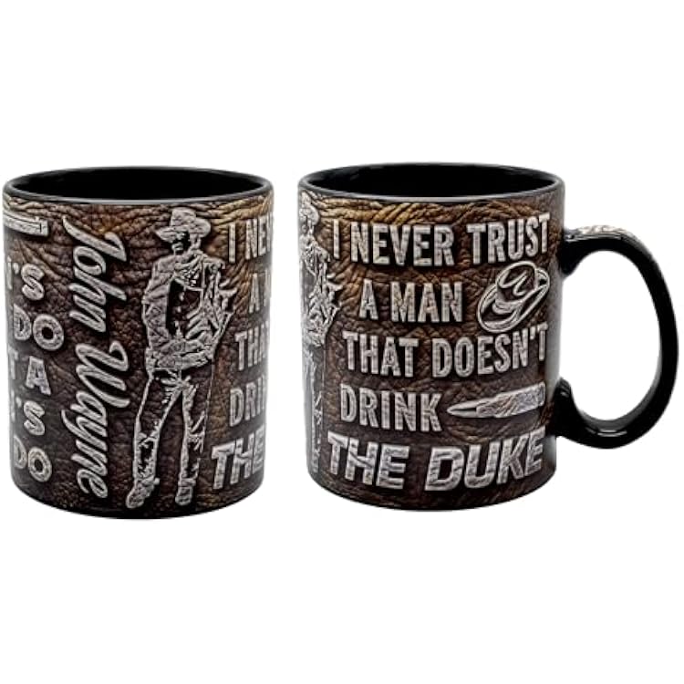 John Wayne 16 oz. Mug - Leather Embossed - Mid-South Products