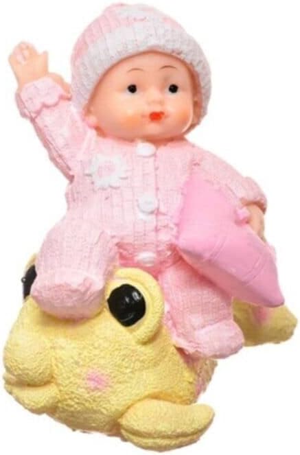 Decotown Hediyelik Sevimli Pembe Bebek Biblo, Polyester Süs Eşyası