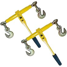 Ratchet Chain Binders - Heavy Duty 3/8" -1/2" Load Binders with Grab Hooks,9200 lbs Working Load Limit,2-Pack,for Grade 70 Transport Chains,Ideal for Towing,Hauling, and Flatbed Trailers