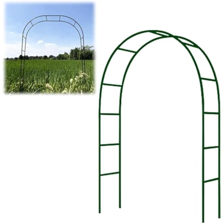 Metal Garden Arch for Various Climbing Plants, 7.9 FT Garden Archway Backdrop Stand, Pergola Arbor with Base, Outdoor Decoration, Heavy Duty Arch Arbor Trellis for Garden Wedding Party Ceremony, Black