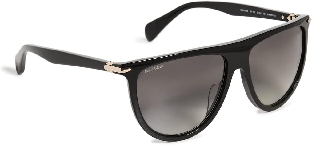 Rag & Bone' Women's Rounded Flat Top Sunglasses, Black, One Size