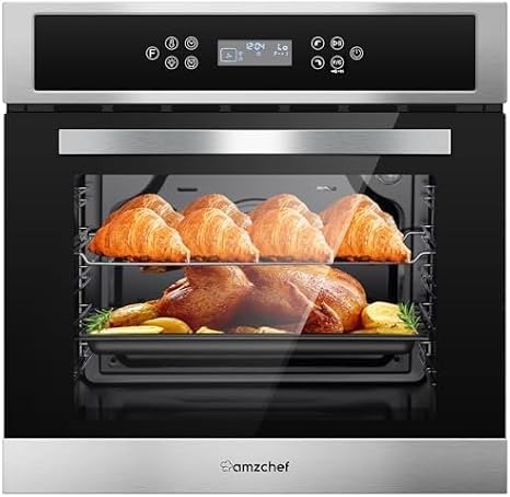 AMZCHEF 24" Single Wall Oven Electric 2800W Convection 2.5 Cu.Ft.