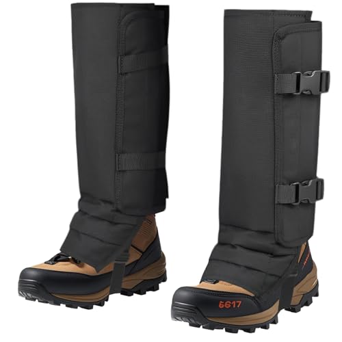Snake Gaiters for Men Women, Balck Snake Bite Protective Gaiters Chaps Fit for Outdoor Hunting Hiking Farm Working Lawncare, Lightweight Waterproof Lower Legs Guards with Adjustable Size
