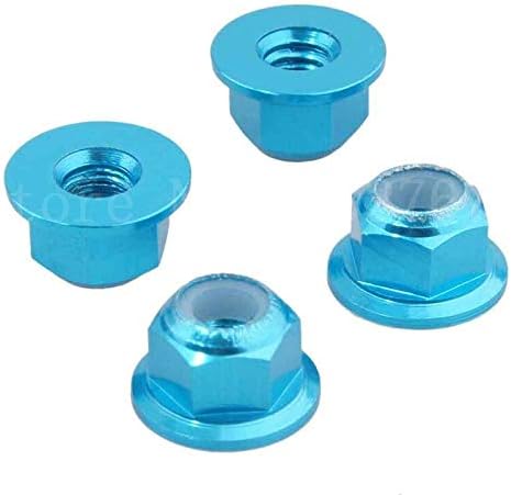 Replacement Part For 4pcs/set 122049 102049 (02190) Alum Nylon Nut M4 4P For 1/10th RC Model Car 4WD R/C Upgrade Accessories - (Color: Blue)