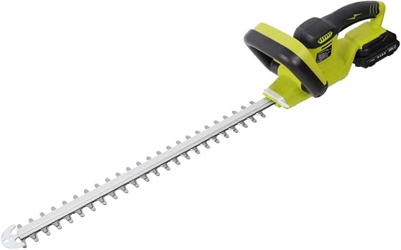 21V DC Hedge Trimmer,Brush Motor, with Battery and Seat Charger, 21inch Steel Blade, for Lawns, Bushes and Garden Landscaping