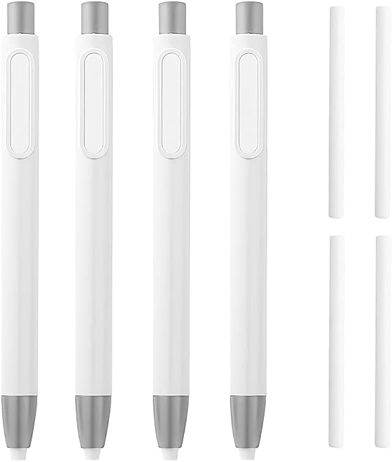 4Pcs Retractable Click Eraser with 4Pcs Refill Erasers, Premium Pen Style Rubber Stick Erasers Mechanical Grip Eraser for Kids Students Artist Painting Writing