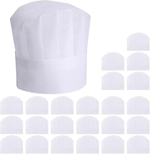Yeios 24 Pack Chef Hat for Kids Disposable Adjustable for Chefs Pizza Party