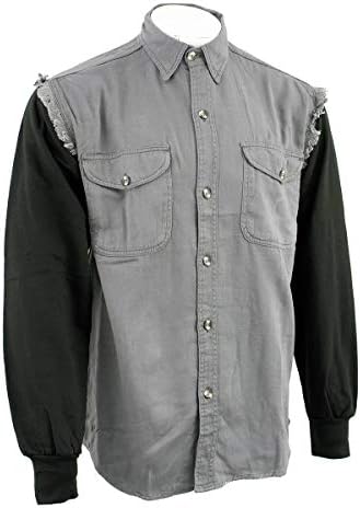 NexGen DM4444 Mens Grey with Black Long Sleeve Button Down Shirt