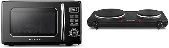 Galanz Retro Microwave Oven + Elite Gourmet Electric Hot Plate