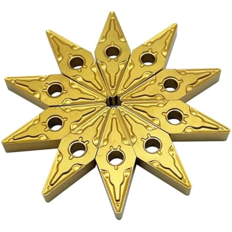 GBJ 10Pcs VNMG332VNMG160408 Gold carbide inserts for MVJNR MVJNL MVVNN tool holder roughed stainless steel