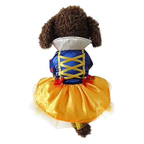 Snow Dog Costume, Princess Dog Halloween Dress Snow Halloween Cat Costume Pet Apparel, Cute Halloween Cosplay Coat for Halloween Party Christmas Special Events