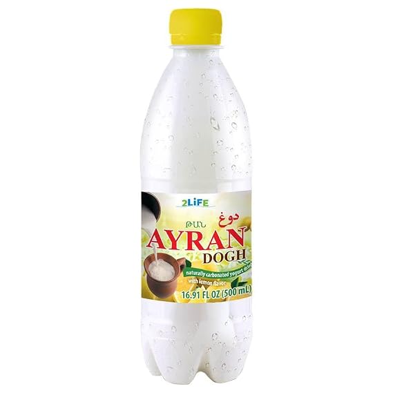 Ayran Naturally Carbonated Yogurt Drink Lemon Flavor 500ml, 3-pack Value