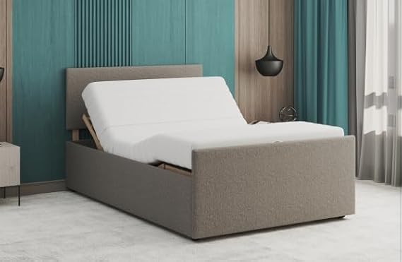 Luxury Electric Adjustable Bed with Free Headboard & Pocket Spring Mattress, 5-Motion Movement Base, Breathable Cover (Mink, 4ft Small Double (120x200cm))