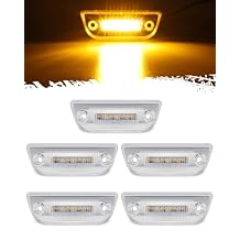 Partsam 5pcs 9 LED Cab Light Truck Trailer Cab Marker Clear Lens Top Roof Running Reflective Lights Assembly Compatible with Peterbilt 579 & Heavy Trucks T680, T770, T880 Cab Lights
