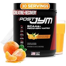 JYM Supplement Science Post JYM Active Matrix Mandarin Orange Amino Recovery Powder Pure Creatine HCL, BCAAs, Glutamine, Carnitine, Betaine, Taurine for Strength, Repair, Performance 30 Servings