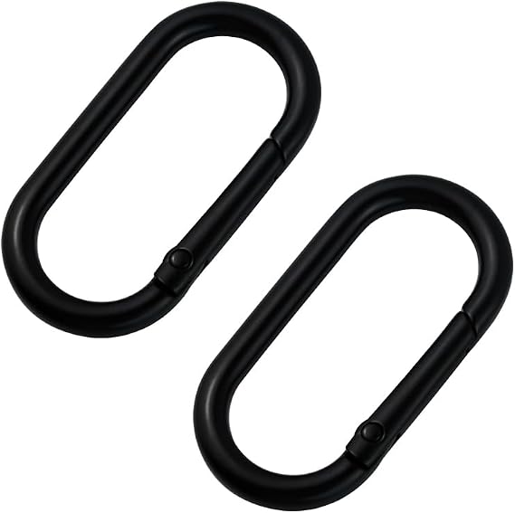 TANJUN 10Pack Spring Oval Rings Metal Spring Snap Clip Round Keychain Key Ring Clips Oval Ring Buckle for Bags, Purses, Handbag, DIY Craft