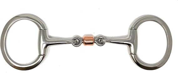AJ Tack 3-Piece Copper Roller Eggbutt Snaffle Bit, 5 in