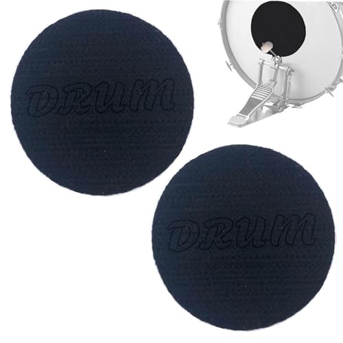 2Pcs Bass Kick Drum Mute Pads 3.9inch Felt Bass Drum Silencers Pad Dampeners for Bass Drum Sound Dampening Quiet Drum Practice Accessory