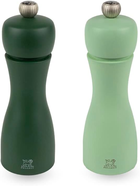 Peugeot Tahiti Duo Su Yeşili Tuz ve Karabiber Değirmeni Seti 15 cm - 6 inç, Deniz Köpüğü ve Nane