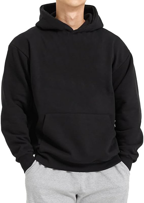 Men's Hooded Sweatshirt - Stylish and Comfortable Hooded Sweatshirt Solid Color Sweatshirt Men Basic